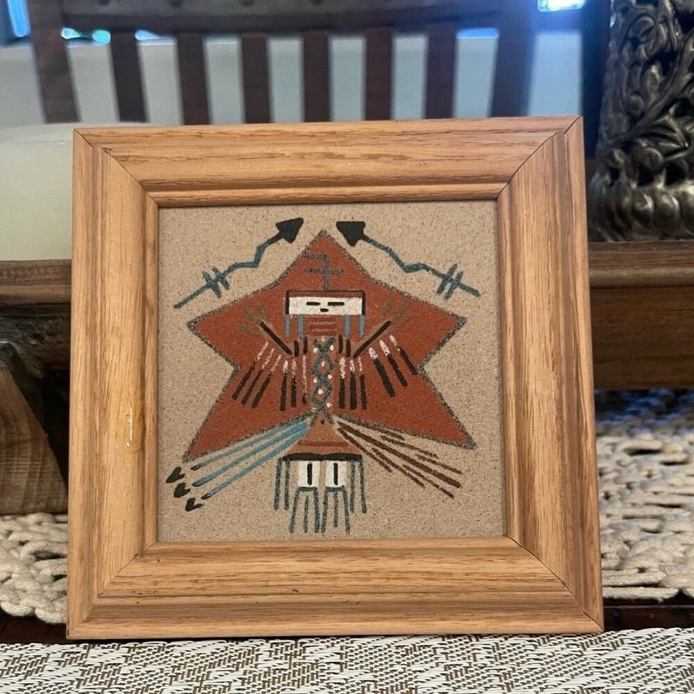 Stanley Framed Sand Art with Earthy Tones 5-1/2"